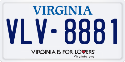 VA license plate VLV8881