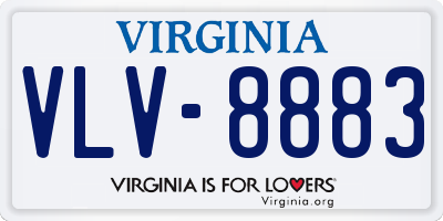 VA license plate VLV8883