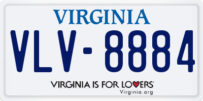 VA license plate VLV8884