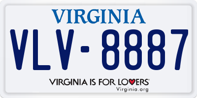 VA license plate VLV8887