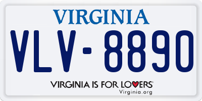 VA license plate VLV8890
