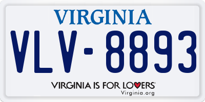 VA license plate VLV8893