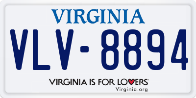 VA license plate VLV8894