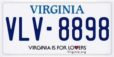 VA license plate VLV8898