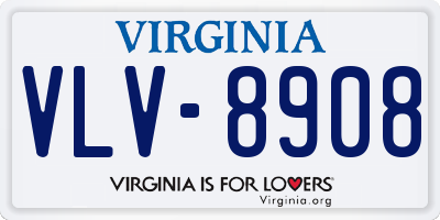 VA license plate VLV8908