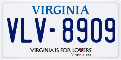 VA license plate VLV8909