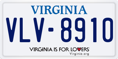 VA license plate VLV8910