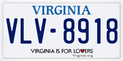 VA license plate VLV8918