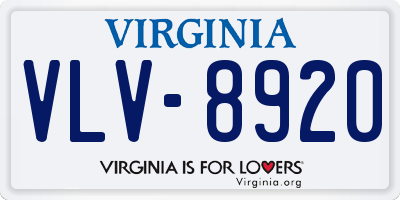 VA license plate VLV8920