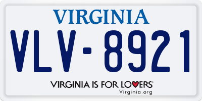 VA license plate VLV8921