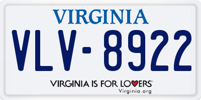 VA license plate VLV8922
