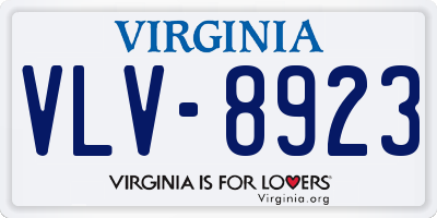 VA license plate VLV8923