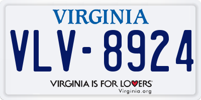 VA license plate VLV8924