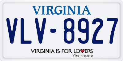 VA license plate VLV8927