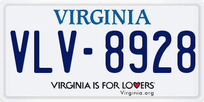 VA license plate VLV8928