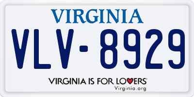 VA license plate VLV8929