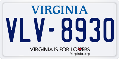 VA license plate VLV8930