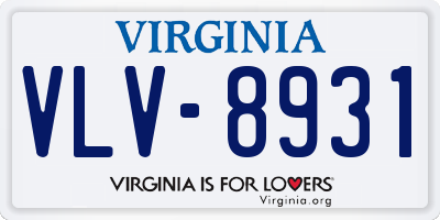 VA license plate VLV8931