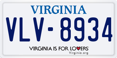 VA license plate VLV8934