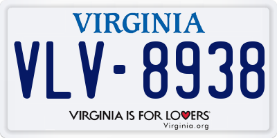 VA license plate VLV8938