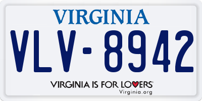 VA license plate VLV8942