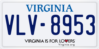 VA license plate VLV8953