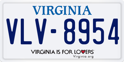 VA license plate VLV8954