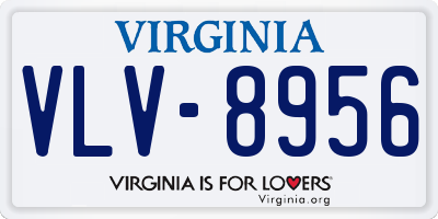 VA license plate VLV8956