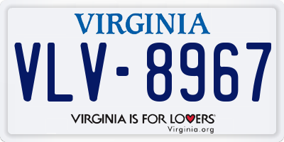 VA license plate VLV8967