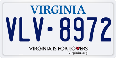 VA license plate VLV8972