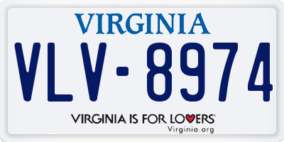 VA license plate VLV8974