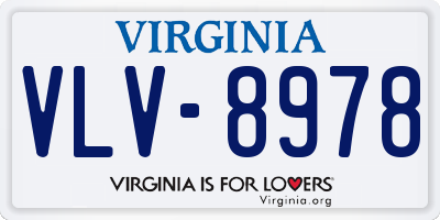 VA license plate VLV8978