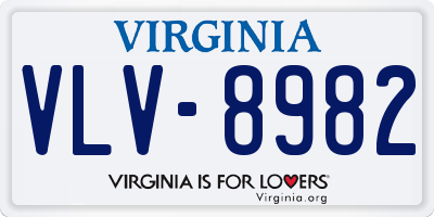 VA license plate VLV8982