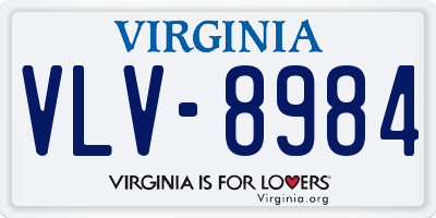 VA license plate VLV8984