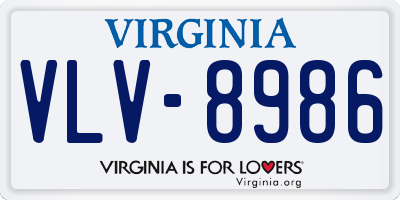 VA license plate VLV8986