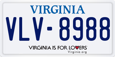 VA license plate VLV8988