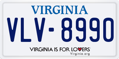 VA license plate VLV8990