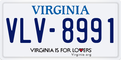 VA license plate VLV8991