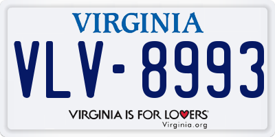 VA license plate VLV8993