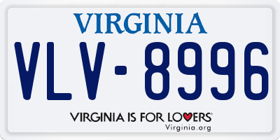 VA license plate VLV8996