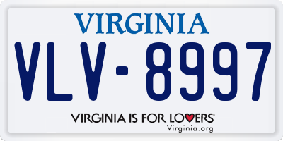 VA license plate VLV8997