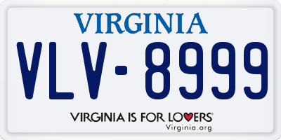 VA license plate VLV8999