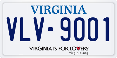 VA license plate VLV9001