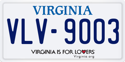 VA license plate VLV9003