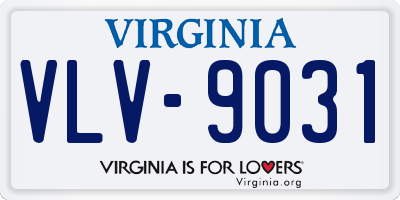 VA license plate VLV9031