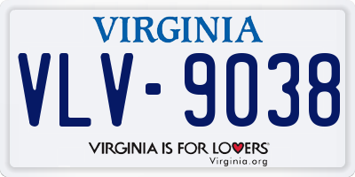 VA license plate VLV9038