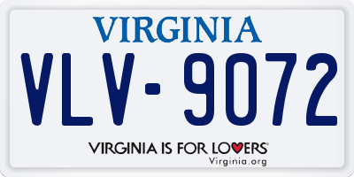 VA license plate VLV9072