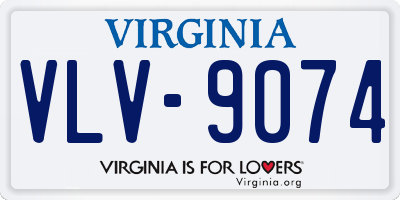 VA license plate VLV9074