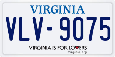 VA license plate VLV9075