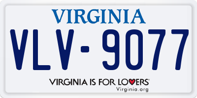 VA license plate VLV9077